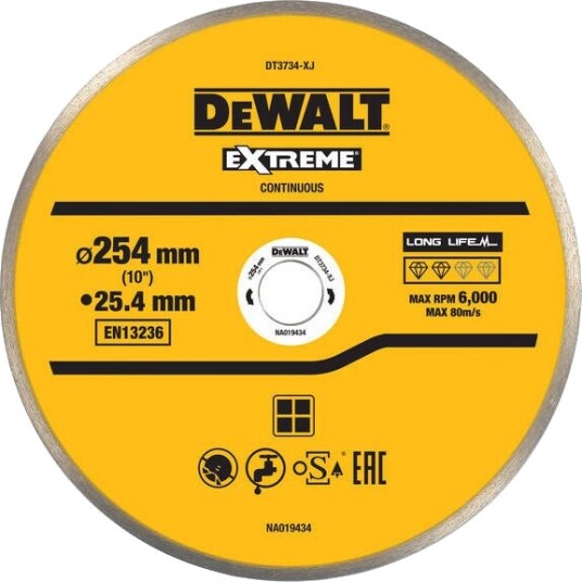 Dewalt Diamantskive 254 mm for Stein og Granitt | Kappeskive til Elektroverktøy