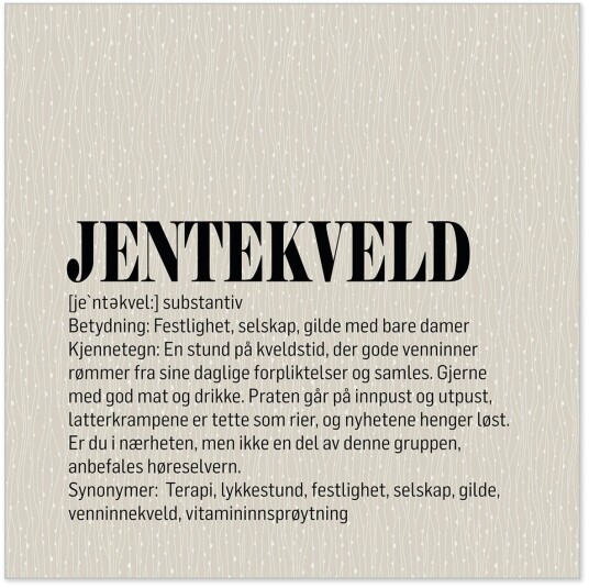 Serviett Definisjon Jentekveld beige/sort