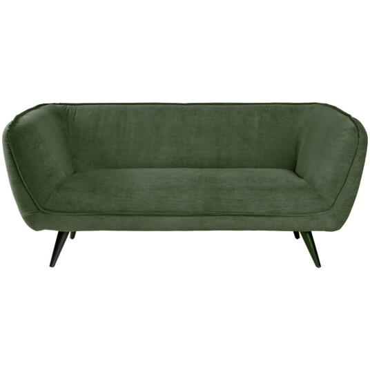 VEGA Sofa Kelso i kordfløyel 2 seters med svarte ben; 183x88x76 cm BxDxH; Sete Grønn Ramme Svart