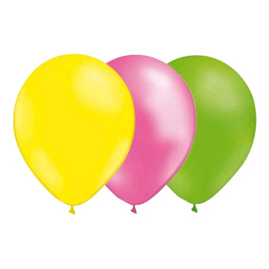 Ballongkungen AB Ballongkombo Lysegul-Limegrønn-Metallic Lyserosa - 15-pakning
