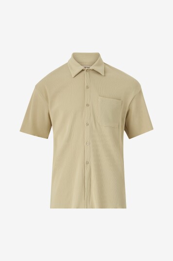 Jack & JoneSkjorte jorMykonos Plisse Resort SS Shirt Beige