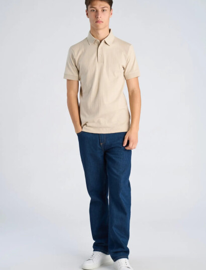 Lindbergh Needle Drop Polo S/S Beige XXL Lindbergh Needle Drop Polo S/S Beige XXL