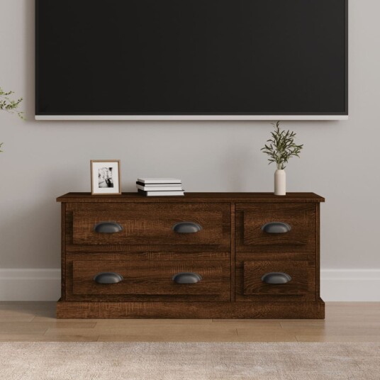 vidaXL TV-benk brun eik 100x35,5x45 cm konstruert tre