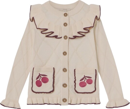 Fliink Cardigan Strikk Nova Sandskall Fliink 1 1½ år (80 86) Cardigan Beige