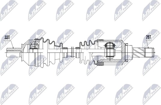 NTY NPW RE 249 Drivaksel