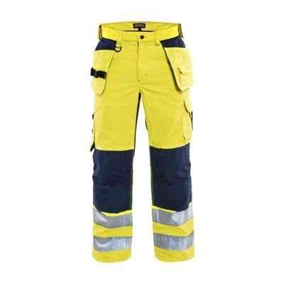 Blåkläder Varselbukse med ventilasjon Gul/marineblå C56 Blåkläder Varselbukse med ventilasjon Gul/marineblå C56