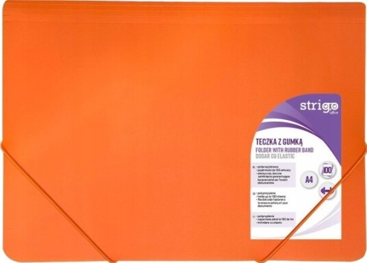 Strigo A4 Pp Neon Oransje Gummibåndmappe Strigo