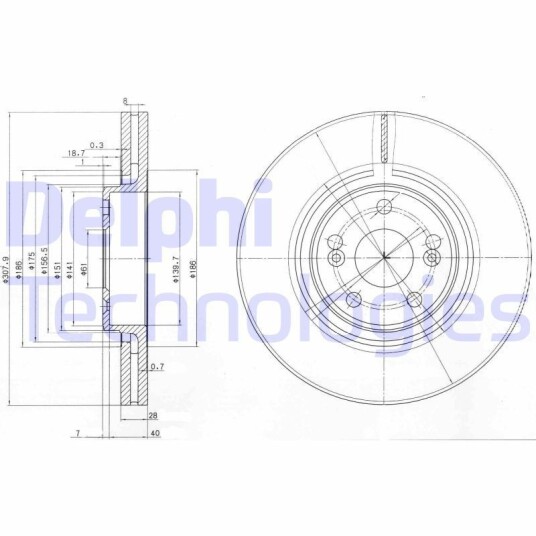 Bremseskive DELPHI BG9016 Bremseskive DELPHI BG9016