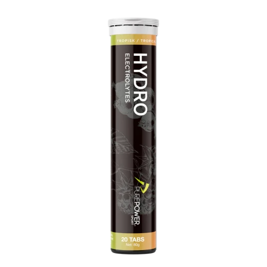 PurePower Hydro Electrolytes brusetabletter tropisk frukt 20 x 4 g. PurePower Hydro Electrolytes brusetabletter tropisk frukt 20 x 4 g.