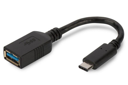 Digitus 15 cm USB A til USB-C Adapterkabel 5 Gbit/s Svart