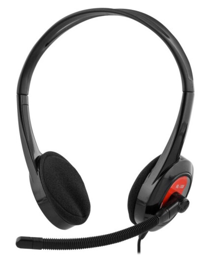 Deltaco Hl-108 - Hodesett - On-Ear - Kablet - Svart, Rød Deltaco Hl-108 - Hodesett - On-Ear - Kablet - Svart, Rød