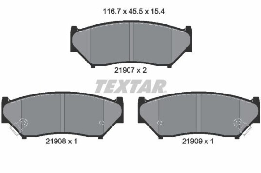 Bremseklosser TEXTAR 2190701 Bremseklosser TEXTAR 2190701