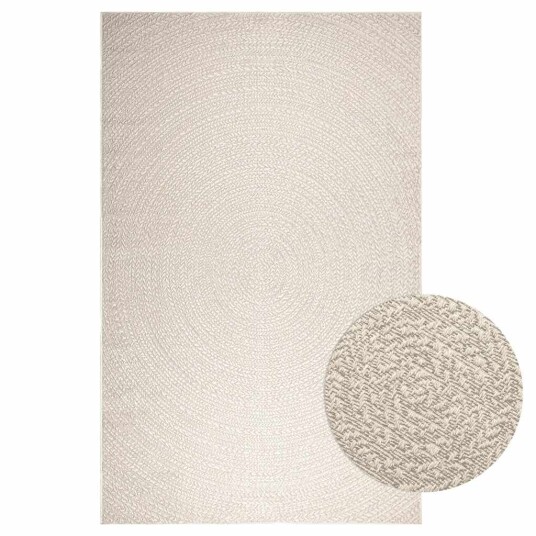 Teppe ZIZUR kremhvit 200x290cm jute utseende innendørs&utendørs
