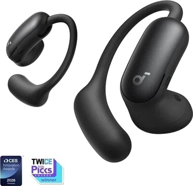 Soundcore Aerofit 2 Pro - True Wireless-Hodetelefoner Med Mikrofon - Åpent Øre - Over-Øret-Montering - Bluetooth - Aktiv Støydemping - Matt Svart