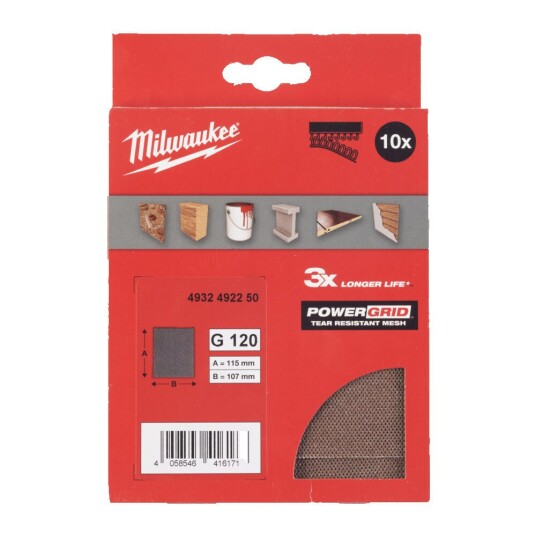 Milwaukee Slipenett 115x107mm 10 Pk
