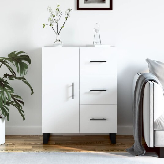 vidaXL Skjenk hvit 69,5x34x90 cm konstruert tre vidaXL Skjenk hvit 69,5x34x90 cm konstruert tre