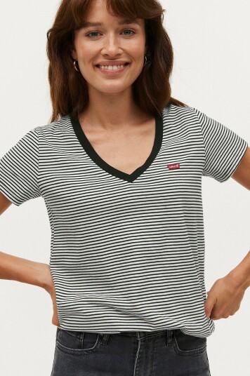 Levi's - Topp Perfect Vneck White + - Flerfarget Levi's - Topp Perfect Vneck White + - Flerfarget