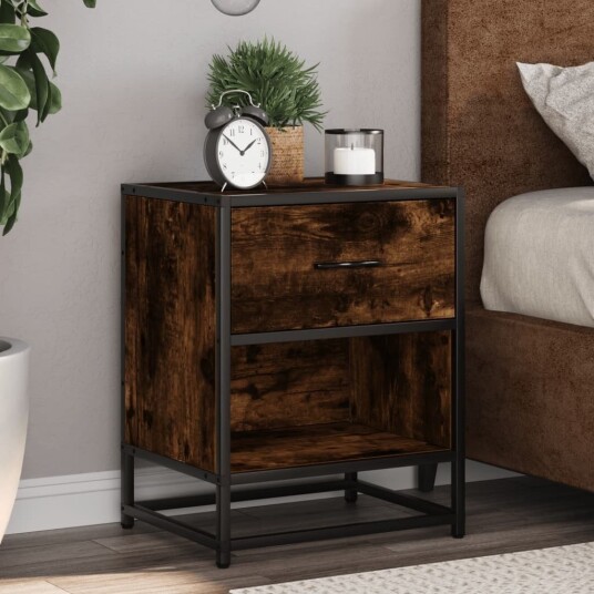  Nattbord røkt eik 40x31x50 cm konstruert tre 8721102837470