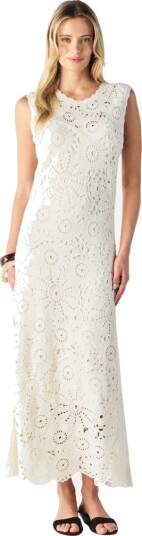 Mos The Label Anouk crochet maxi dress M hvit dame