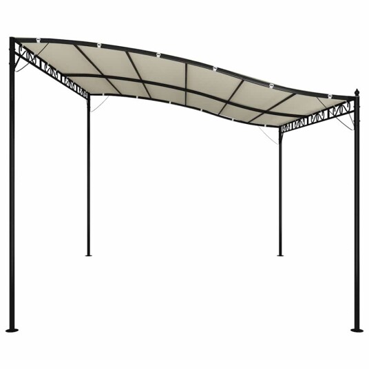 vidaXL Baldakin kremhvit 4x3 m 180 g/m² stoff og stål vidaXL Baldakin kremhvit 4x3 m 180 g/m² stoff og stål