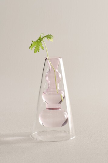 Jotex Pink Glassvase Høyde 18 Cm Clear /Pink TILO 2060759010