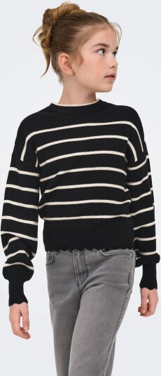Kids Only Kogibi Ls O Neck Pullover Cp Knt Noos Black 134 140