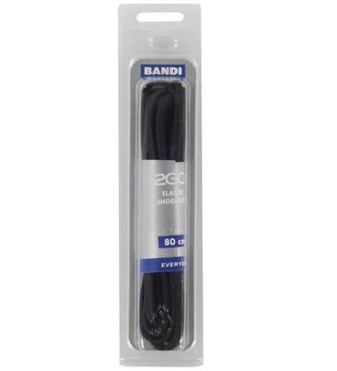 2Go Elastiske Skolisser 80 cm 1 Par Svart OneSize Skolisser