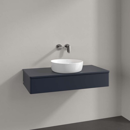 Villeroy & Boch Antao Servantskap med 1 skuff 100x50x19 cm u/lys Blå Matt Villeroy & Boch Antao Servantskap med 1 skuff 100x50x19 cm u/lys Blå Matt