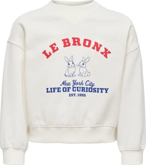 Kids Only Kogbetina L/S O Neck Printed Swt Cream 110 116