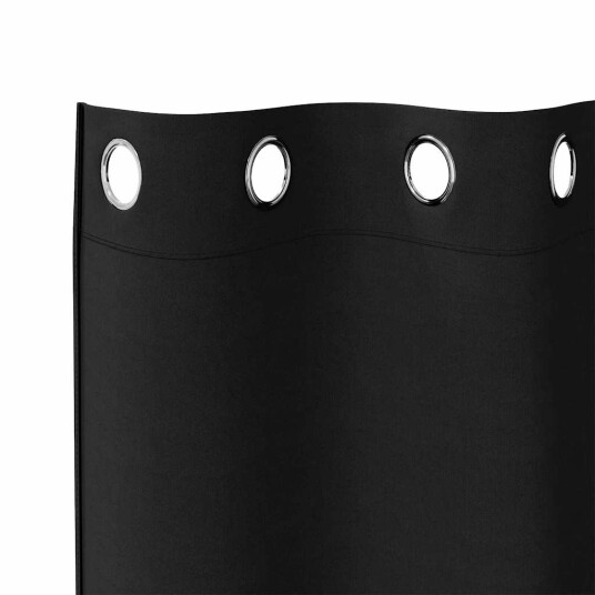 Gardiner med gardiner 2 pcs Svart Polyester