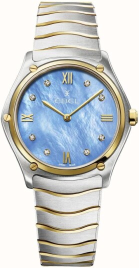 Ebel Dameklokke 1216603 Classic Blå/18 karat gult gull Ø33 mm