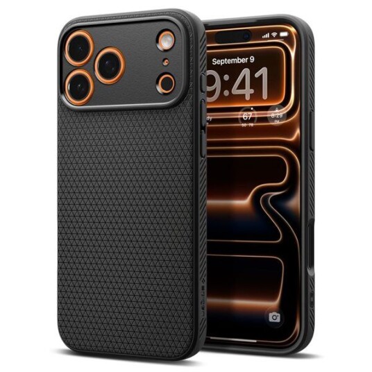 Spigen Liquid Air TPU-deksel til iPhone 17 Pro - Matt Svart