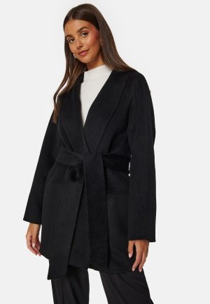 BUBBLEROOM Lilah Belted Wool Coat Black S BUBBLEROOM Lilah Belted Wool Coat Black S