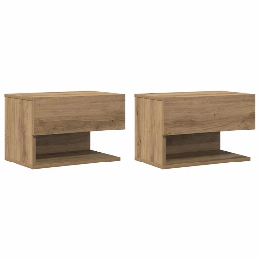 Veggmonterte nattbord 2 stk artisan eik