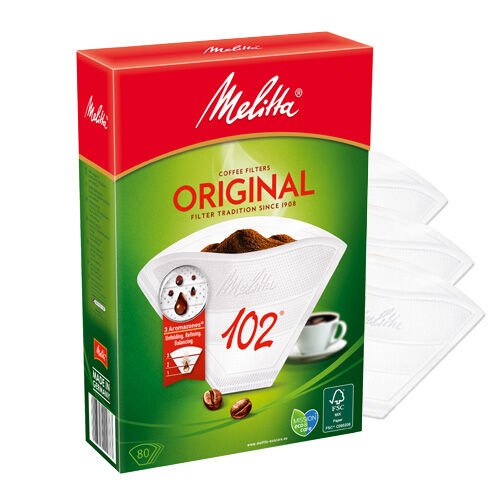 Melitta kaffefiltre Original - 80 stk - størrelse 102 Melitta kaffefiltre Original - 80 stk - størrelse 102