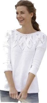 Summer Leaves by DROPS Design Genser Strikkeoppskrift str S XXXL
