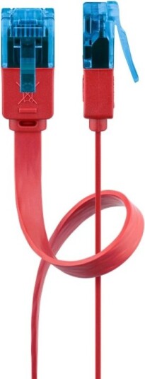 Goobay CAT 6A flat patchkabel U/UTP rød kobberleder CU 3 m