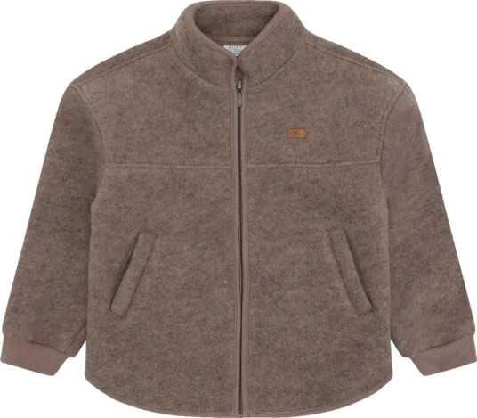 Hust & Claire Emi zip jakke i merinoull   deer melange (92)   92