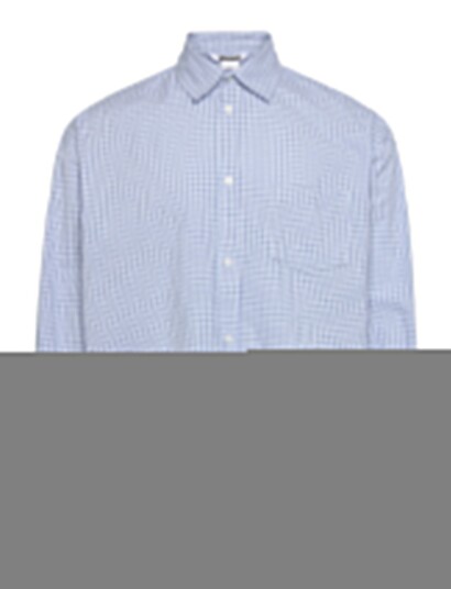 Weekday Boxy Long Sleeved Cotton Poplin Shirt   Blue   S