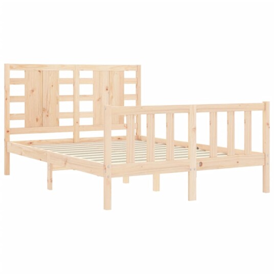 vidaXL Sengeramme med hodegavl 4FT6 double heltre 8720845979614