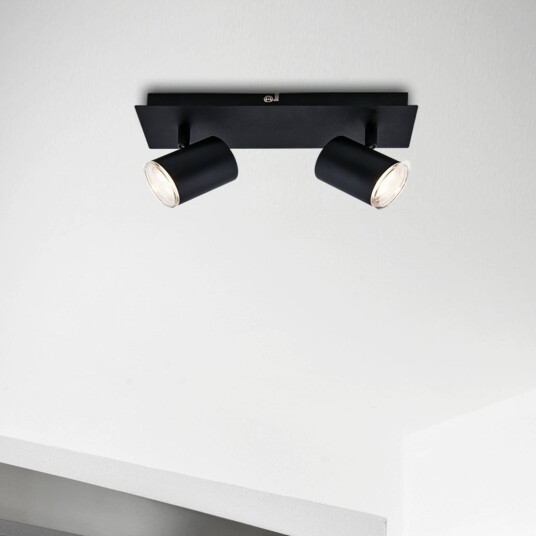 Briloner Banyo Splash takspot GU10 IP44 2 lyskilder Splash, dimbar, Sort, Stue / spisestue, Metall, Moderne