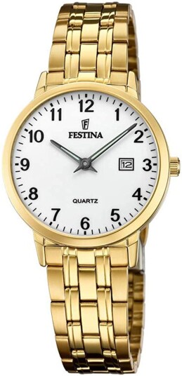 Festina Dameklokke F20514 1 Hvit/Gulltonet stål Ø31 mm