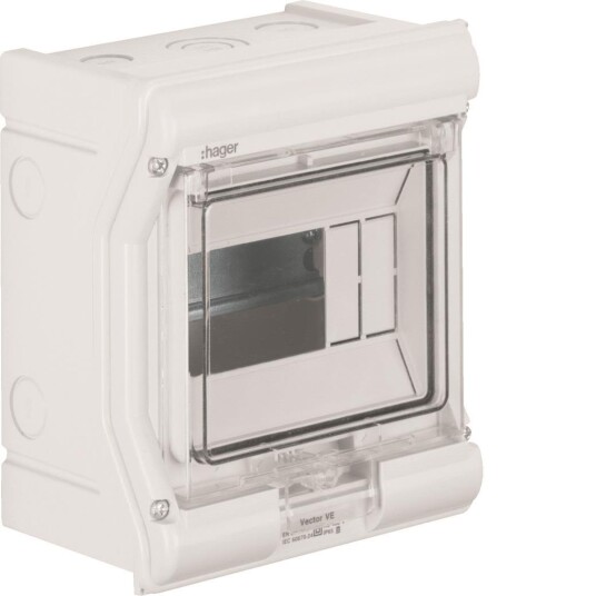 Hager VE106PN Kapsling Utendørs IP65 1x6 Moduler Elfordeling & Strømforsyning