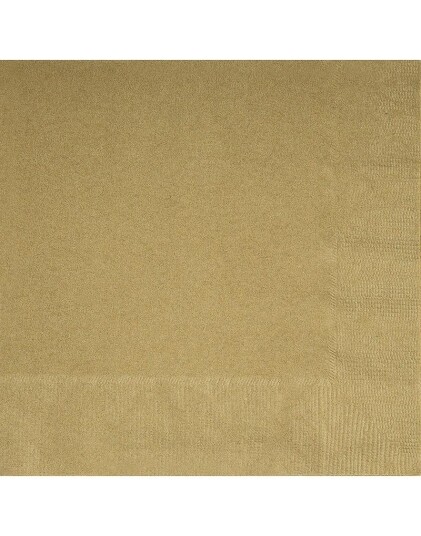 20 stk Små Gullfargede Servietter 25x25 cm