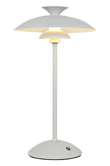 Elie Hvit bordlampe 2W IP44 Oppladbar
