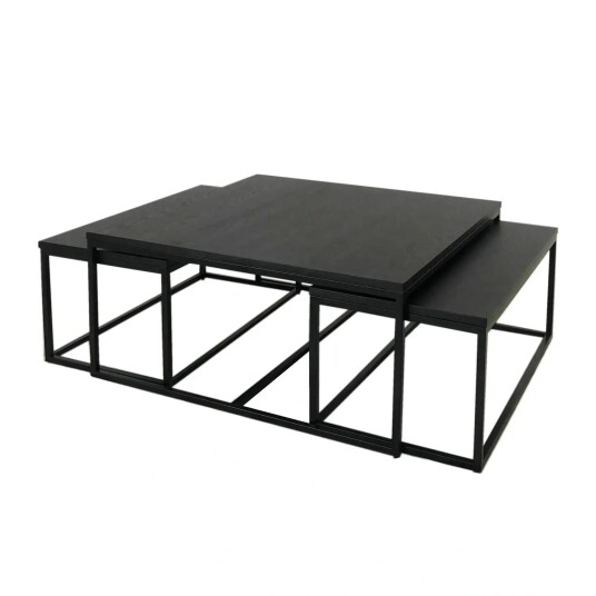 Homefactory Oceanside kvadratisk settebord 3 bord 151003