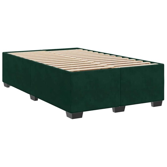 Seng med madrass boksfjær mørkegrønn 120x190 cm fløyel 8721102757556