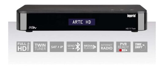 imperial HD 7i Twin HDTV Free-to-air-satellittmottaker med dobbel tuner svart