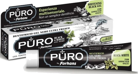 Whitening Püro by FORHANS Kullgrå Black4White 75 ml. Whitening Püro by FORHANS Kullgrå Black4White 75 ml.