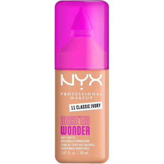 NYX Make Em Wonder Foundation 11 Classic Ivory - Matt, Påbyggbar Make-up
